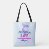 Onder het Zee Mermaid Life gepersonaliseerd Tote Bag (Achterkant)