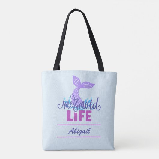 Onder het Zee Mermaid Life gepersonaliseerd Tote Bag (Achterkant)