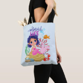 Onder het Zee Mermaid Life gepersonaliseerd Tote Bag (Dichtbij)