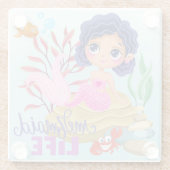 Onder het Zee Mermaid Life Glazen Onderzetter (Achterkant)