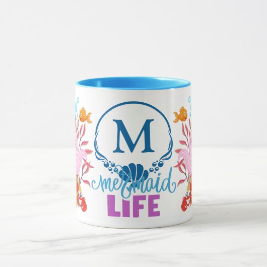 Onder het Zee Mermaid Life Monogram Mok (Midden)
