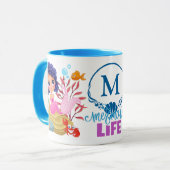 Onder het Zee Mermaid Life Monogram Mok (Voorkant links)