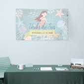Onder het Zee Mermaid Light Zee Green Birthday Spandoek (Beurs)