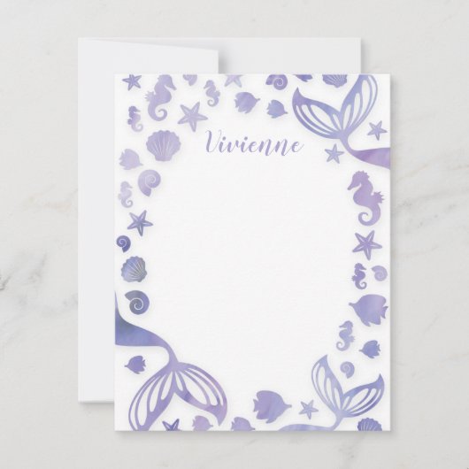 Onder het Zee Mermaid Notitiekaartje (Voorkant)