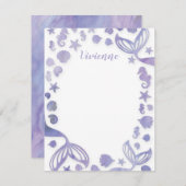 Onder het Zee Mermaid Notitiekaartje (Voorkant / Achterkant)