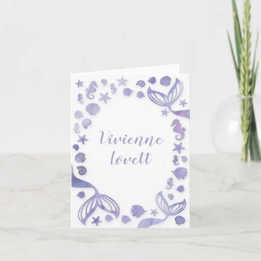 Onder het Zee Mermaid Notitiekaartje (Voorkant)