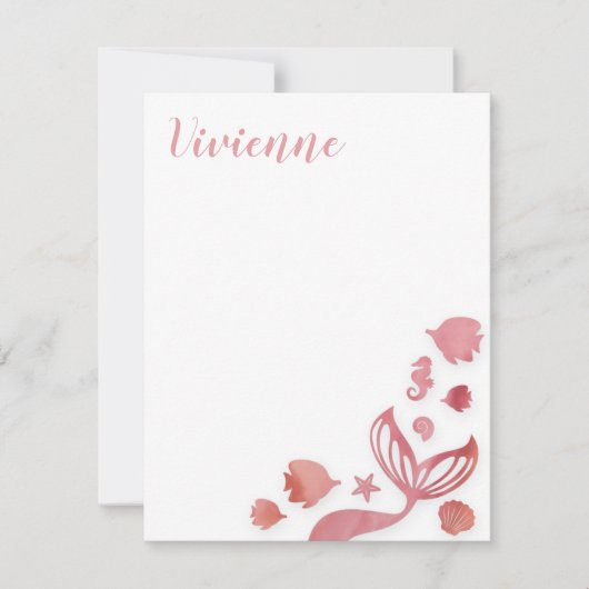 Onder het Zee Mermaid Notitiekaartje (Voorkant)