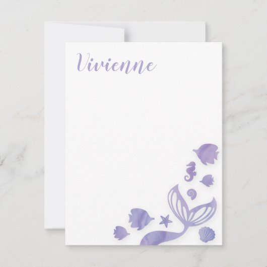 Onder het Zee Mermaid Notitiekaartje (Voorkant)