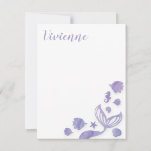 Onder het Zee Mermaid Notitiekaartje