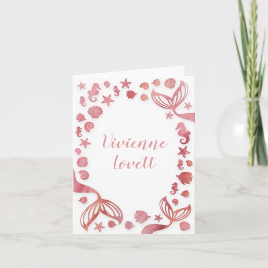 Onder het Zee Mermaid Notitiekaartje (Voorkant)