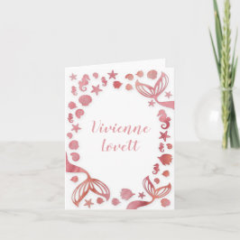 Onder het Zee Mermaid Notitiekaartje