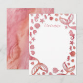 Onder het Zee Mermaid Notitiekaartje (Voorkant / Achterkant)