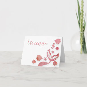 Onder het Zee Mermaid Notitiekaartje