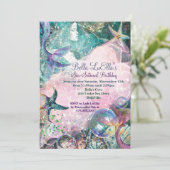 Onder het Zee Mermaid Party Invitations Kaart (Staand voorkant)