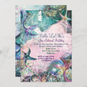 Onder het Zee Mermaid Party Invitations Kaart (Voorkant / Achterkant)