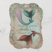 Onder het Zee Mermaid Party Invitations Kaart (Voorkant / Achterkant)