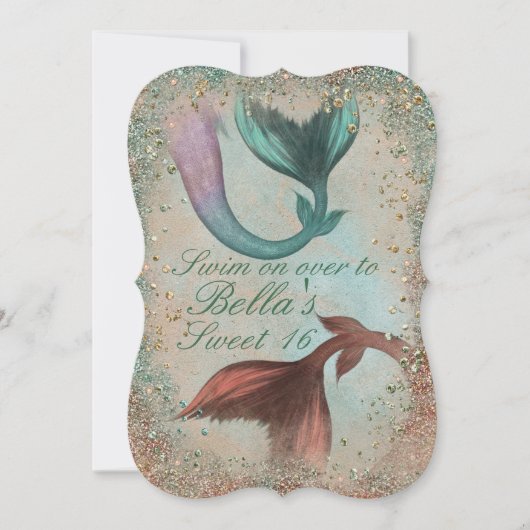 Onder het Zee Mermaid Party Invitations Kaart (Voorkant)