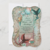 Onder het Zee Mermaid Party Invitations Kaart (Achterkant)