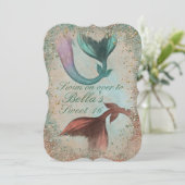 Onder het Zee Mermaid Party Invitations Kaart (Staand voorkant)