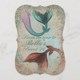 Onder het Zee Mermaid Party Invitations Kaart