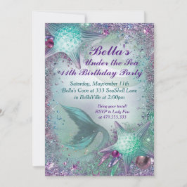 Onder het Zee Mermaid Party Invitations Kaart