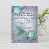 Onder het Zee Mermaid Party Invitations Kaart (Staand voorkant)