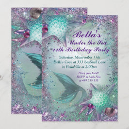 Onder het Zee Mermaid Party Invitations Kaart