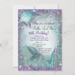 Onder het Zee Mermaid Party Invitations Kaart