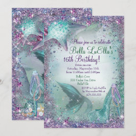 Onder het Zee Mermaid Party Invitations Kaart