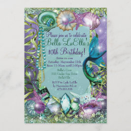 Onder het Zee Mermaid Party Invitations Kaart
