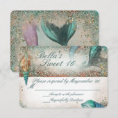 Onder het Zee Mermaid Party Response Kaart (Voorkant / Achterkant)