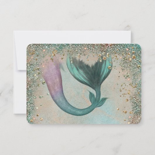 Onder het Zee Mermaid Party Response Kaart (Achterkant)