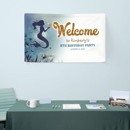 Onder het Zee Mermaid Party Welkom Spandoek (Beurs)