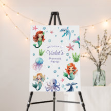 Onder het Zee Mermaid Party Welkomstbord