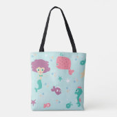 Onder het Zee Mermaid Pattern Personalized Tote Bag (Achterkant)