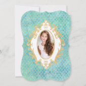 Onder het Zee Mermaid Photo Birthday Invitation Kaart (Achterkant)