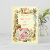 Onder het Zee Mermaid Princess Baby shower Kaart (Staand voorkant)