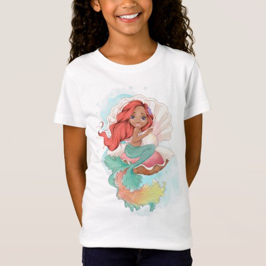 Onder het Zee Mermaid (Red Hair) in Oyster Shell T-shirt (Voorkant)