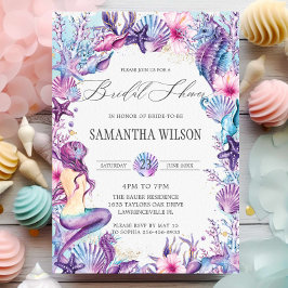 Onder het Zee Mermaid Reef Shells Vrijgezellenfees Kaart