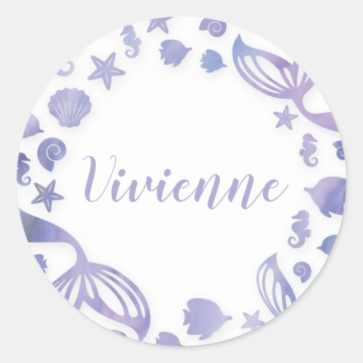 Onder het Zee Mermaid Ronde Sticker (Voorkant)