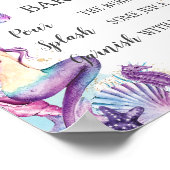 Onder het Zee Mermaid Shower Birthday Mermosa Bar Poster (Hoek)