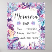 Onder het Zee Mermaid Shower Birthday Mermosa Bar Poster (Voorkant)