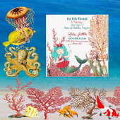 Onder het Zee Mermaid Singing Coral Reef Birthday Kaart
