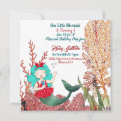 Onder het Zee Mermaid Singing Coral Reef Birthday Kaart (Voorkant)