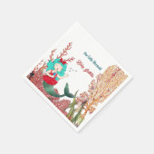 Onder het Zee Mermaid Singing Coral Reef Birthday Servet (Hoek)