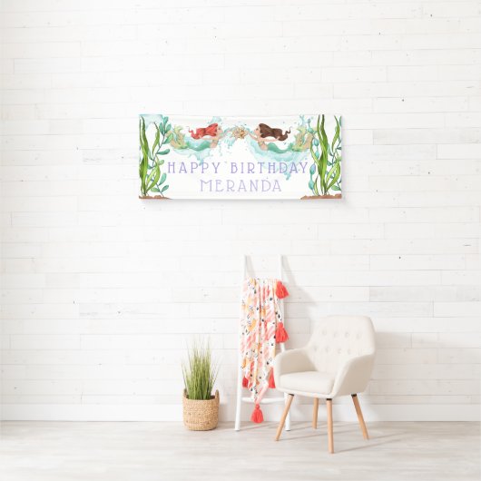 Onder het Zee Mermaid Spandoek (Insitu)