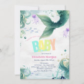 Onder het Zee, Mermaid Tail Baby shower Kaart (Voorkant)