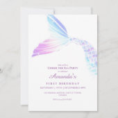 Onder het Zee Mermaid Tail Girly Verjaardagsfeest Kaart (Voorkant)