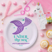Onder het Zee Mermaid Tail Kind's verjaardagsfeest Papieren Bordje (Feest)