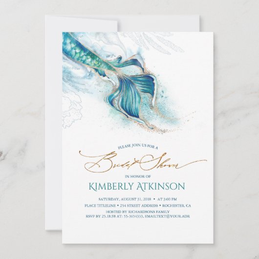 Onder het Zee Mermaid Tail Vrijgezellenfeest Kaart (Voorkant)